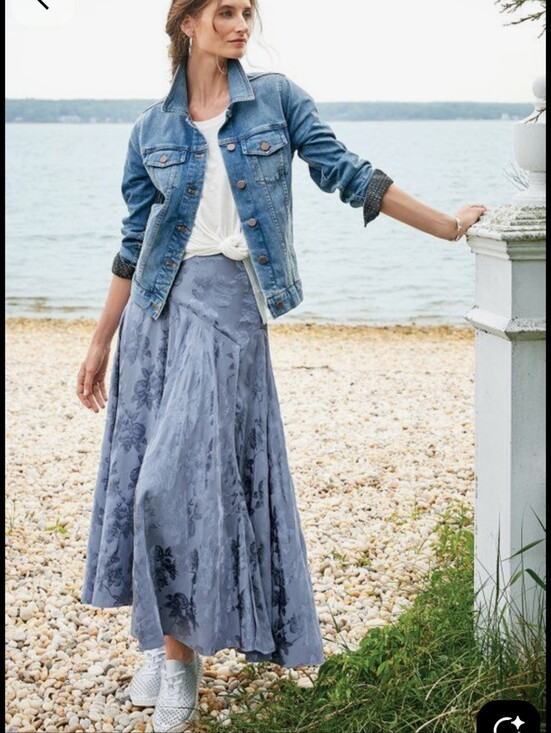 Soft Surroundings Dresses & Skirts - Soft Surroundings Women's Blue Claramay Boho Fairy Embroidered Midi Skirt. Sz M